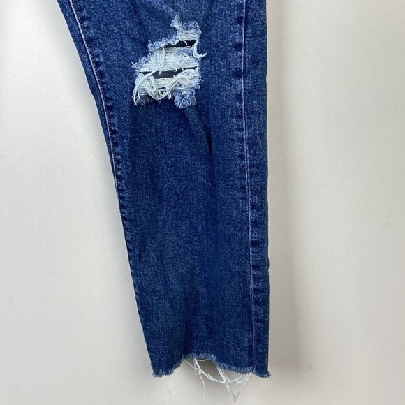 Levi's Jeans Womens 32 Wedgie Straight High Rise Distressed Crop Button Raw Hem - Picture 4 of 12